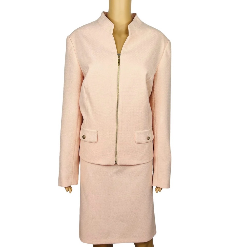 John Meyer 2pc Salmon Polyester Lined Stand Up Co… - image 1